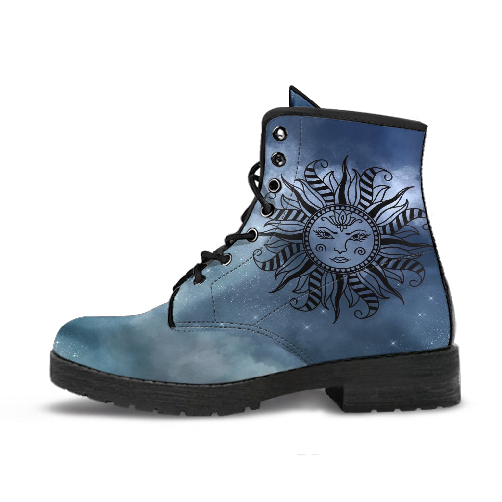 Fashion Combat Boots - Sun and Moon Boots #17 Galaxy
