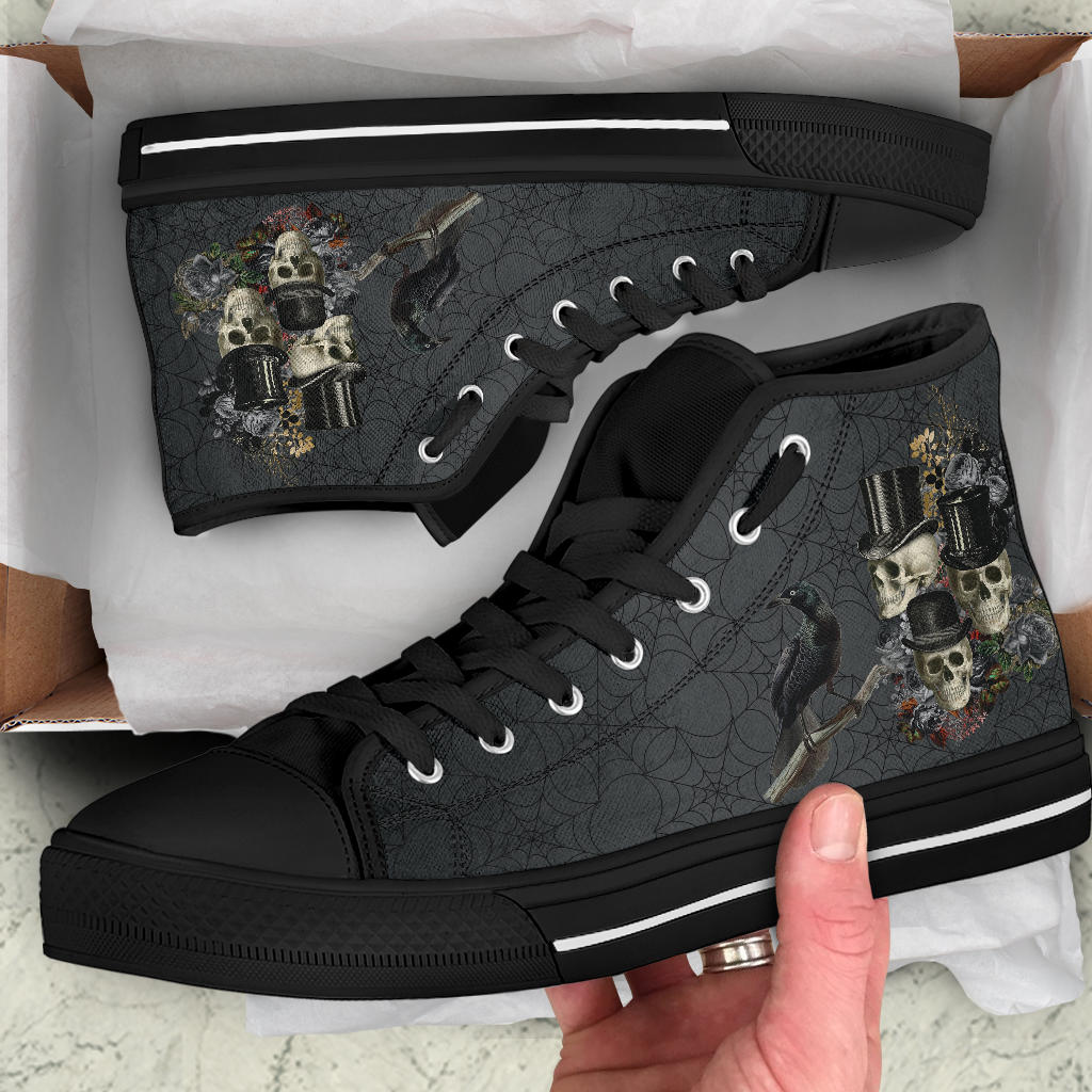 High Top Sneakers - Goth Shoes #102 | Custom Shoes Custom