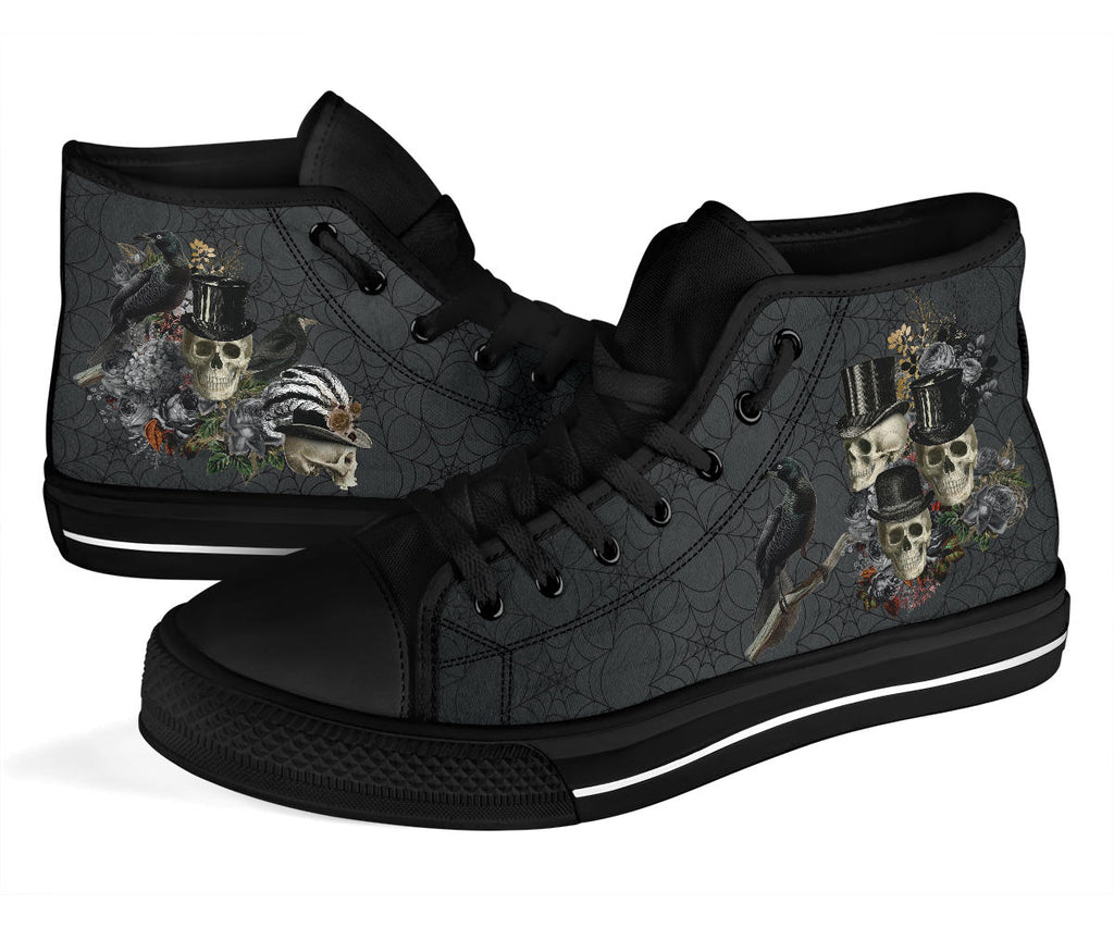 High Top Sneakers - Goth Shoes #102 | Custom Shoes Custom