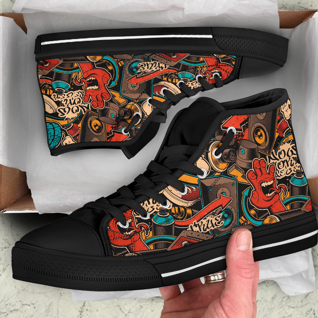 High Top Sneakers - Graffiti Fashion #23 (B) | Custom