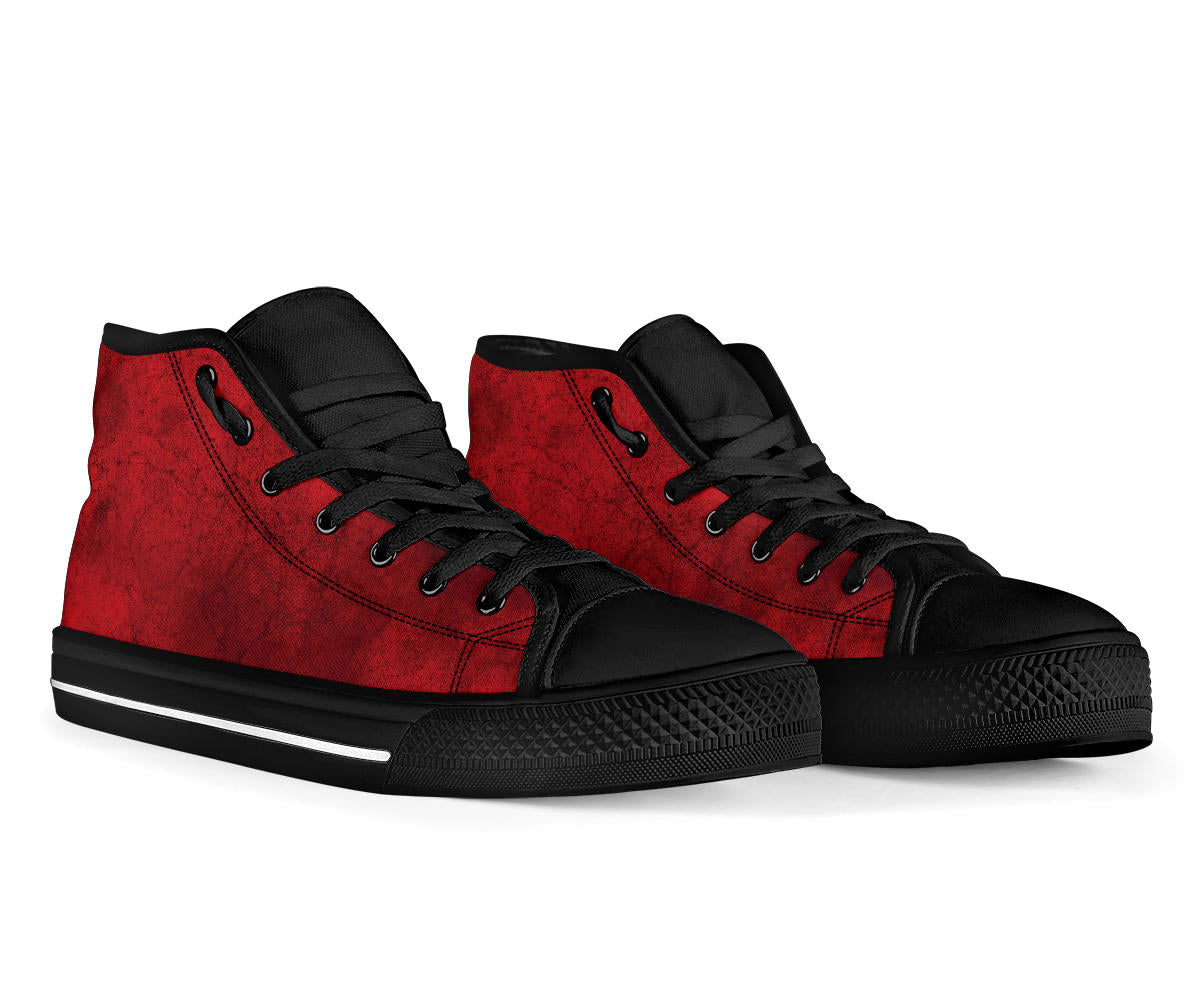 High Top Sneakers - Grunge Red | Birthday Gifts Gift Idea
