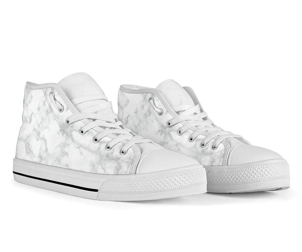 High Top Sneakers - Marble Print #101 | Custom Canvas Shoes