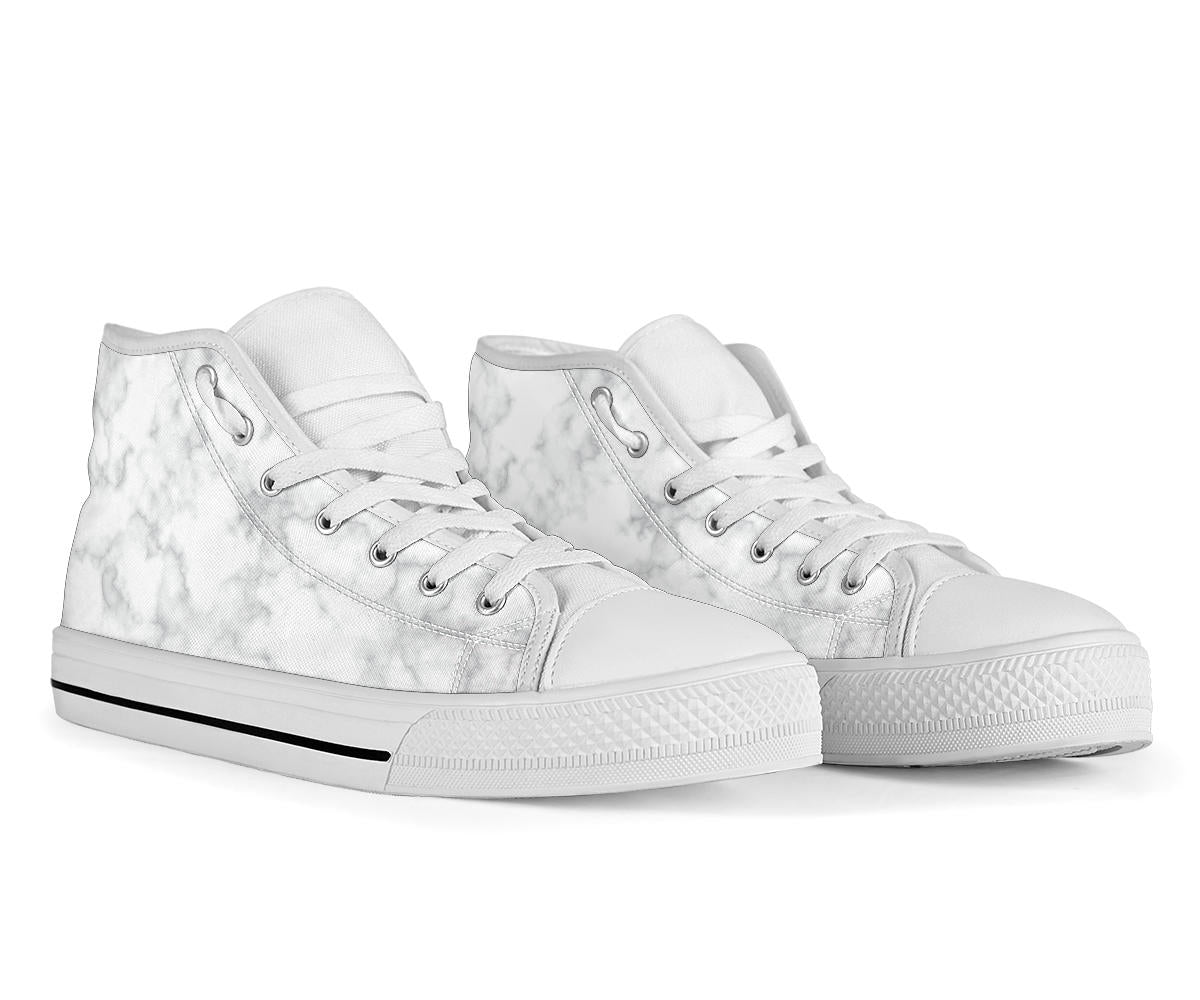 High Top Sneakers - Marble Print #101 | Custom Canvas Shoes