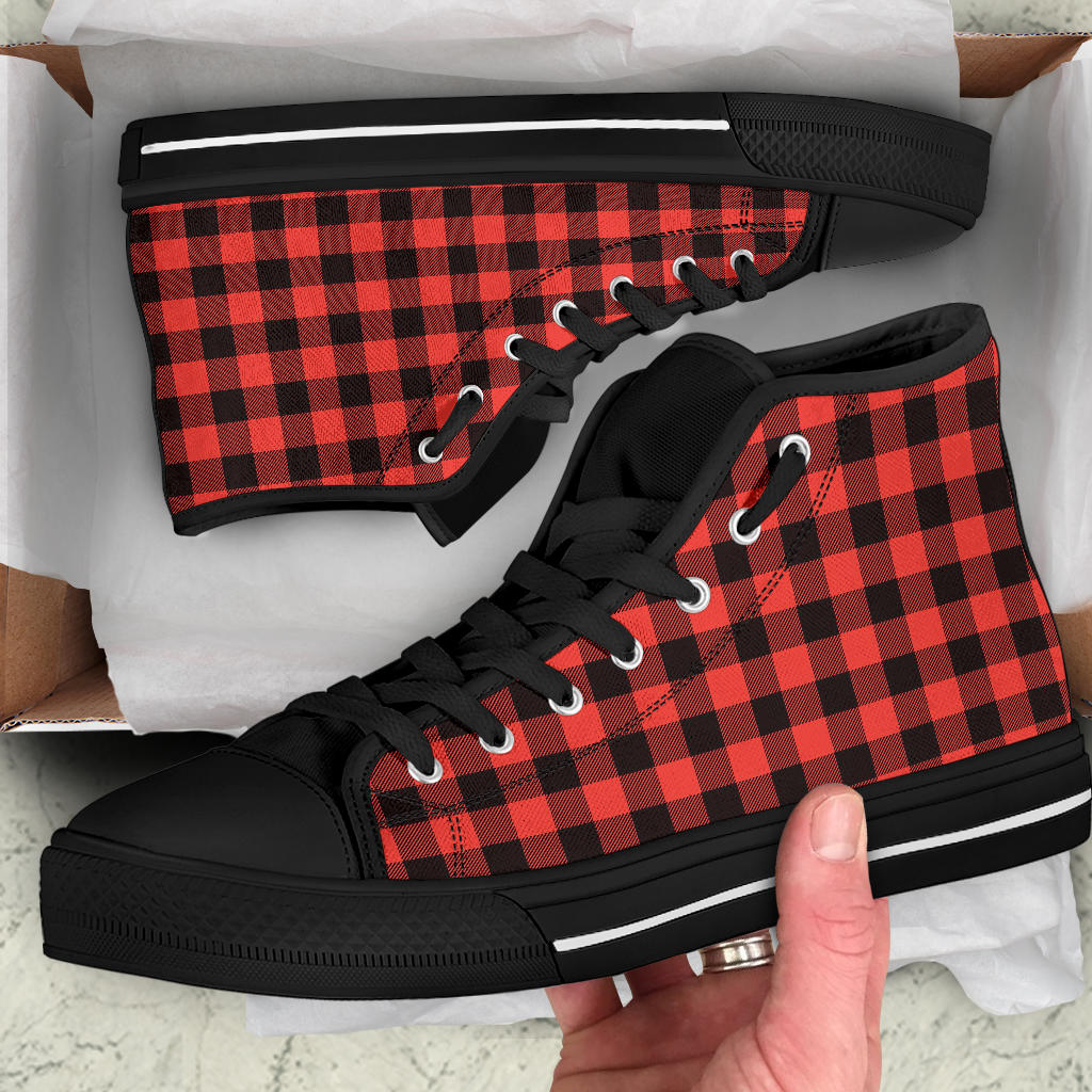 High Top Sneakers - Red Checks #101 | Birthday Gifts Gift