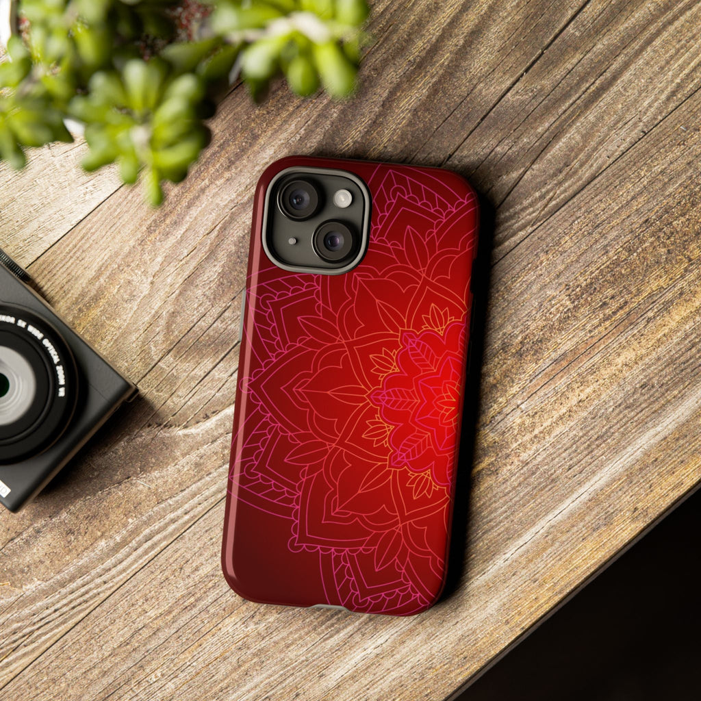 iPhone Case Tough Cases - Red Mandala | iPhone 16 Plus