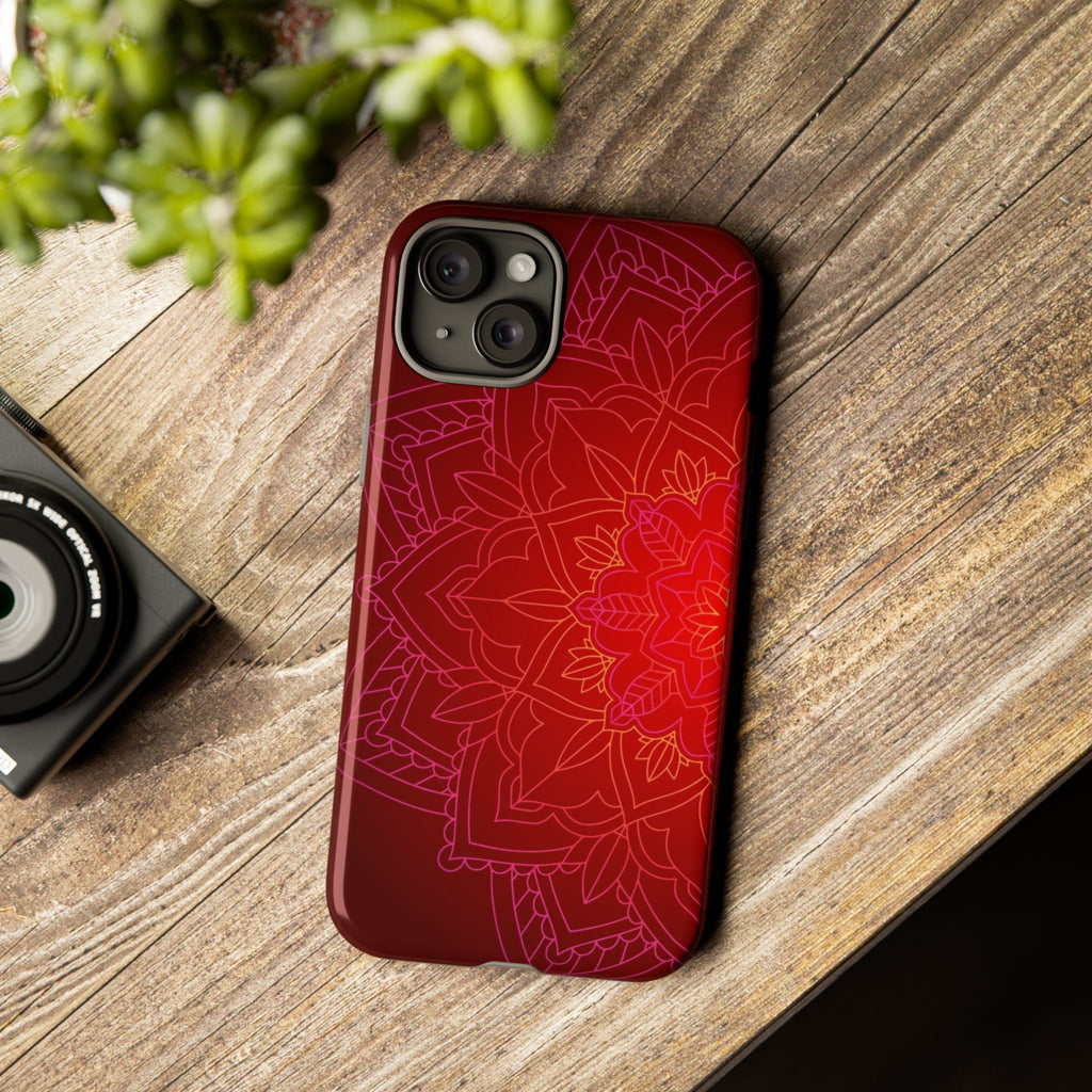 iPhone Case Tough Cases - Red Mandala | iPhone 16 Plus