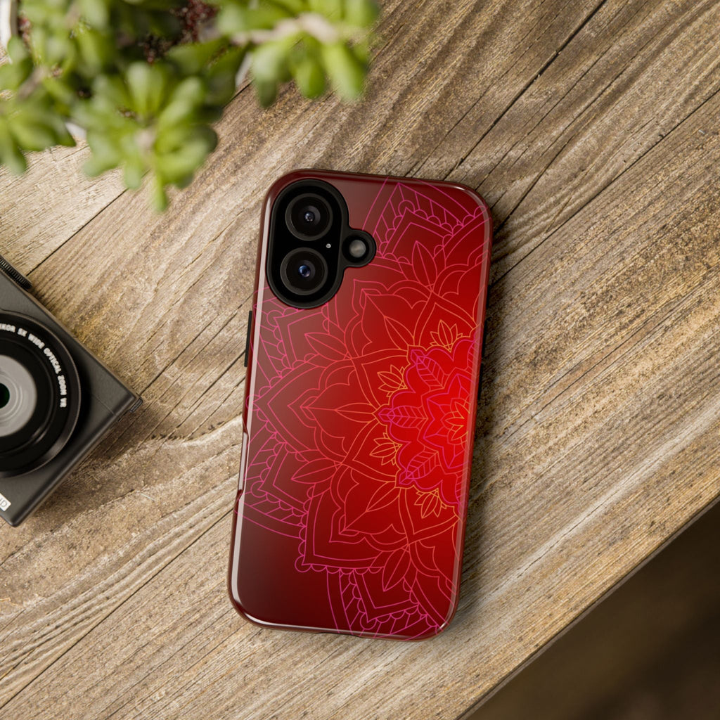 iPhone Case Tough Cases - Red Mandala | iPhone 16 Plus
