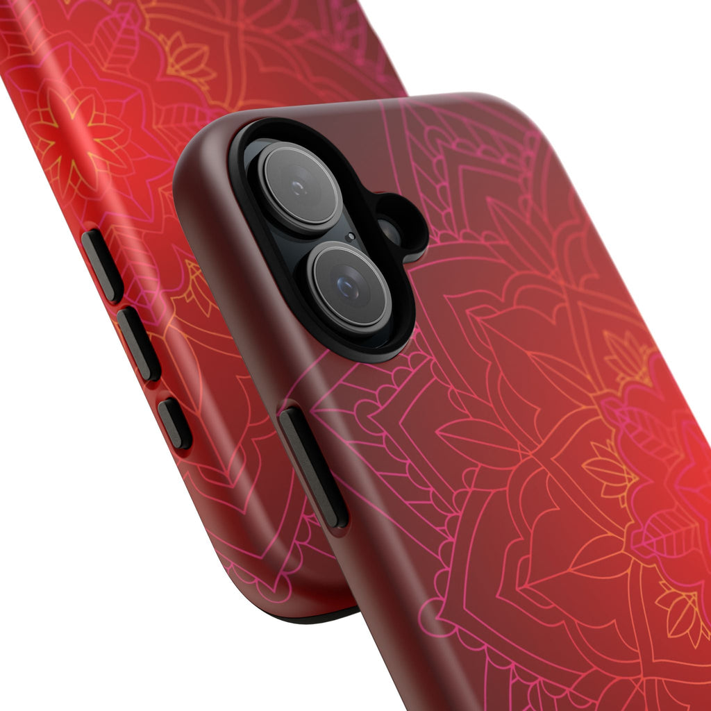 iPhone Case Tough Cases - Red Mandala | iPhone 16 Plus