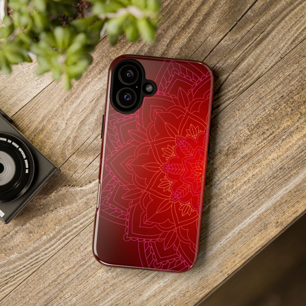 iPhone Case Tough Cases - Red Mandala | iPhone 16 Plus