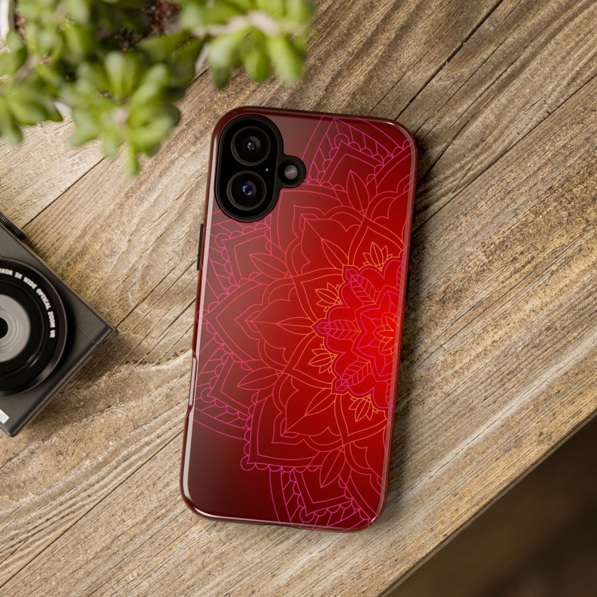 iPhone Case Tough Cases - Red Mandala | iPhone 16 Plus
