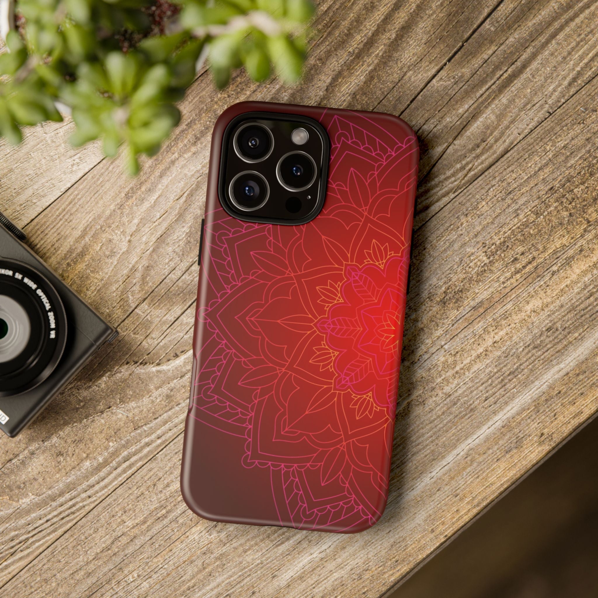iPhone Case Tough Cases - Red Mandala | iPhone 16 Plus