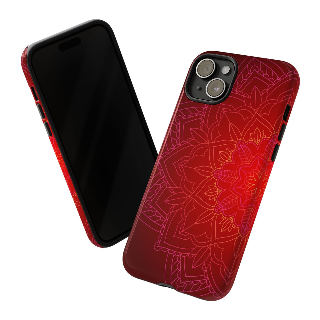 iPhone Case Tough Cases - Red Mandala | iPhone 16 Plus
