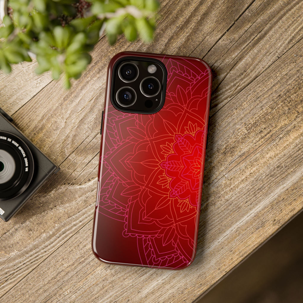 iPhone Case Tough Cases - Red Mandala | iPhone 16 Plus