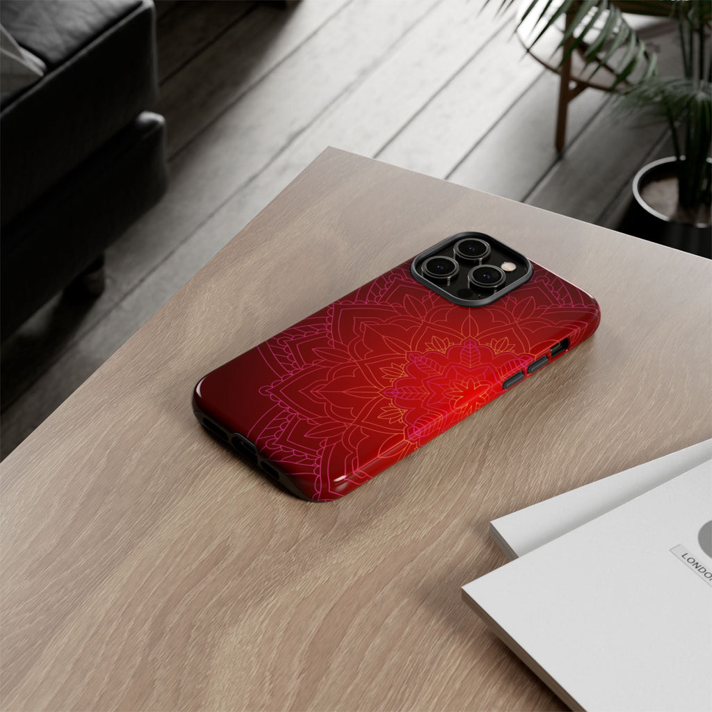iPhone Case Tough Cases - Red Mandala | iPhone 16 Plus