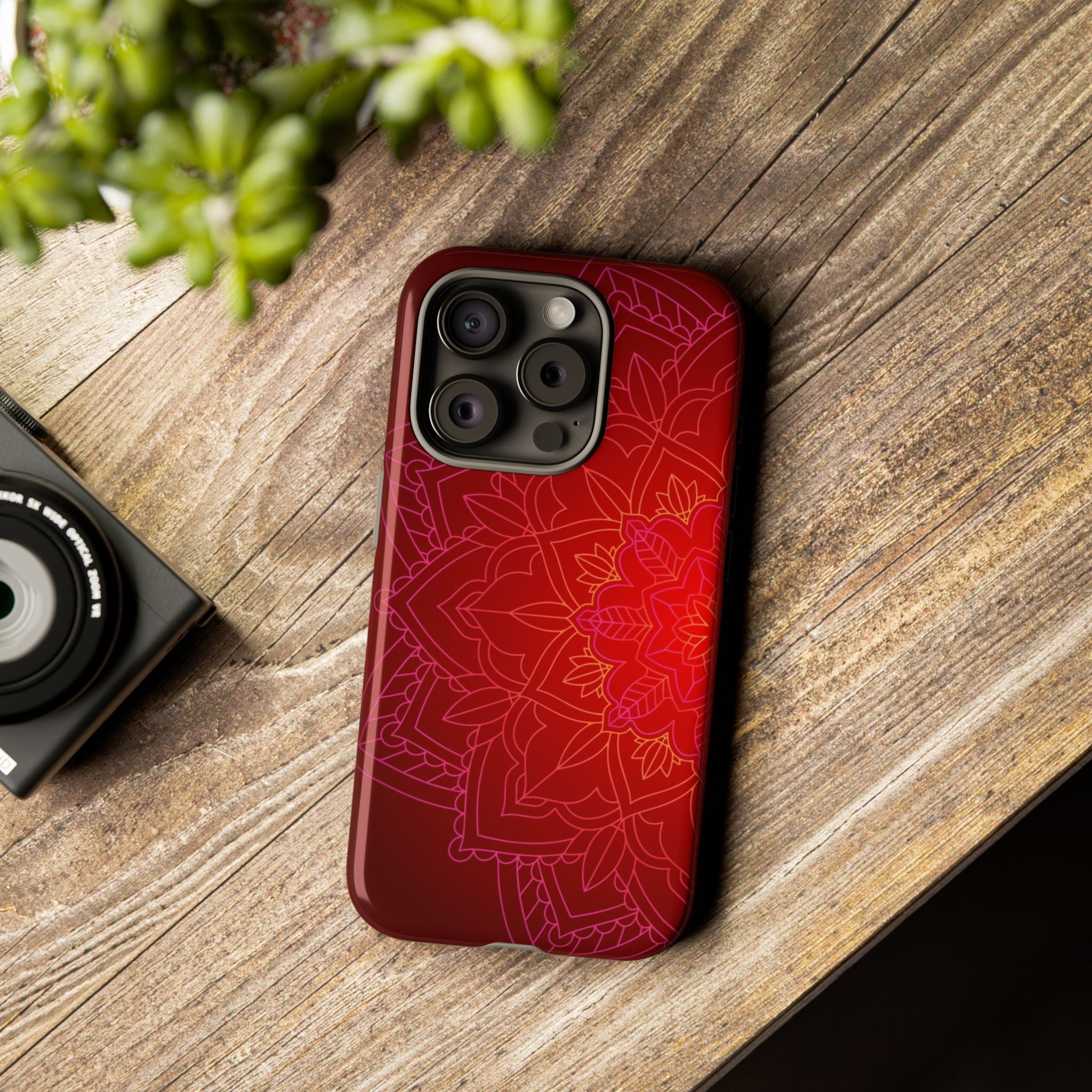 iPhone Case Tough Cases - Red Mandala | iPhone 16 Plus
