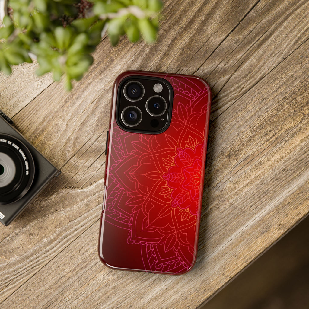 iPhone Case Tough Cases - Red Mandala | iPhone 16 Plus