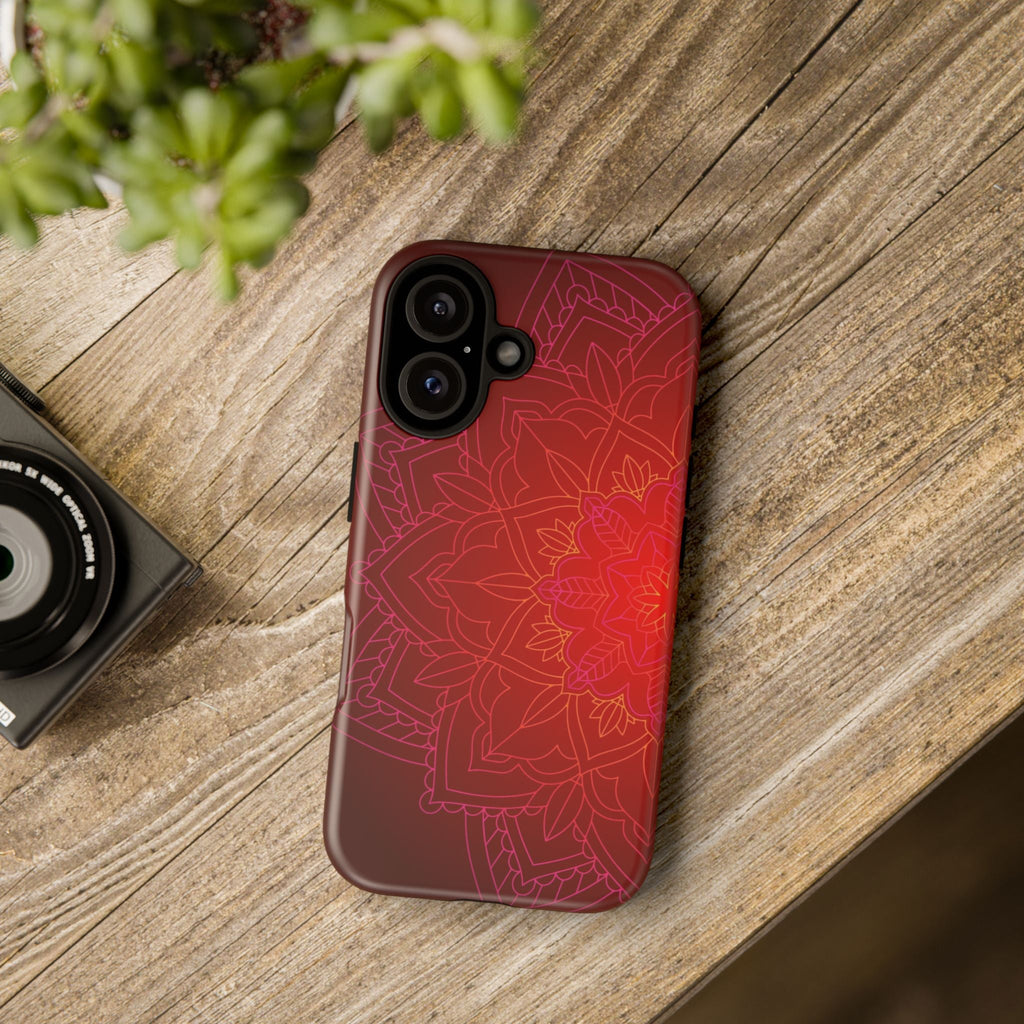 iPhone Case Tough Cases - Red Mandala | iPhone 16 Plus