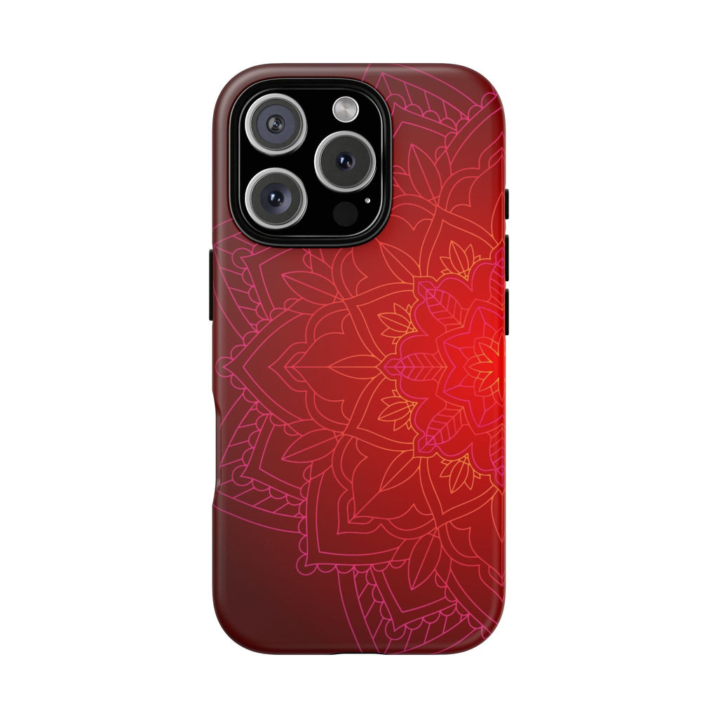 iPhone Case Tough Cases - Red Mandala | iPhone 16 Plus