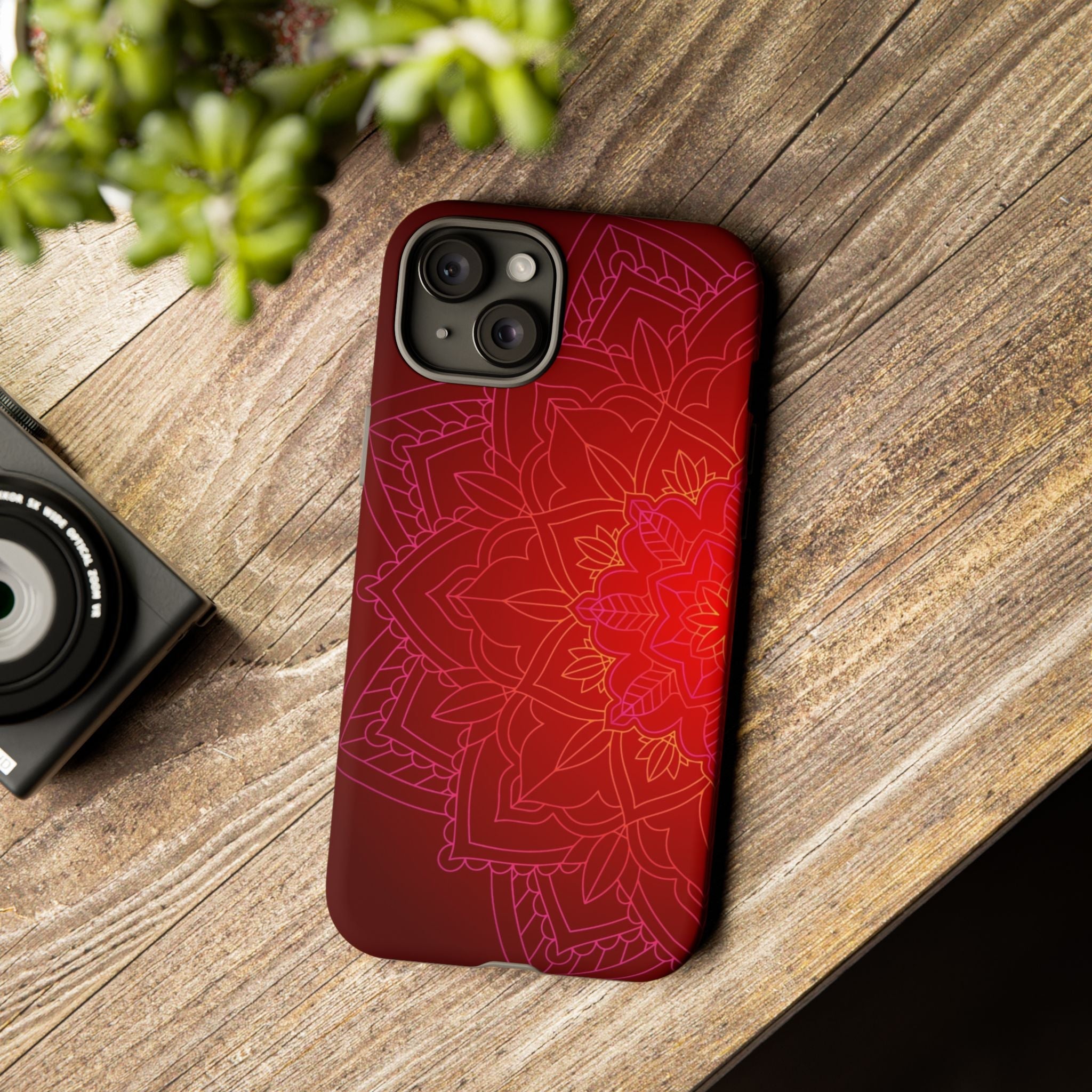 iPhone Case Tough Cases - Red Mandala | iPhone 16 Plus