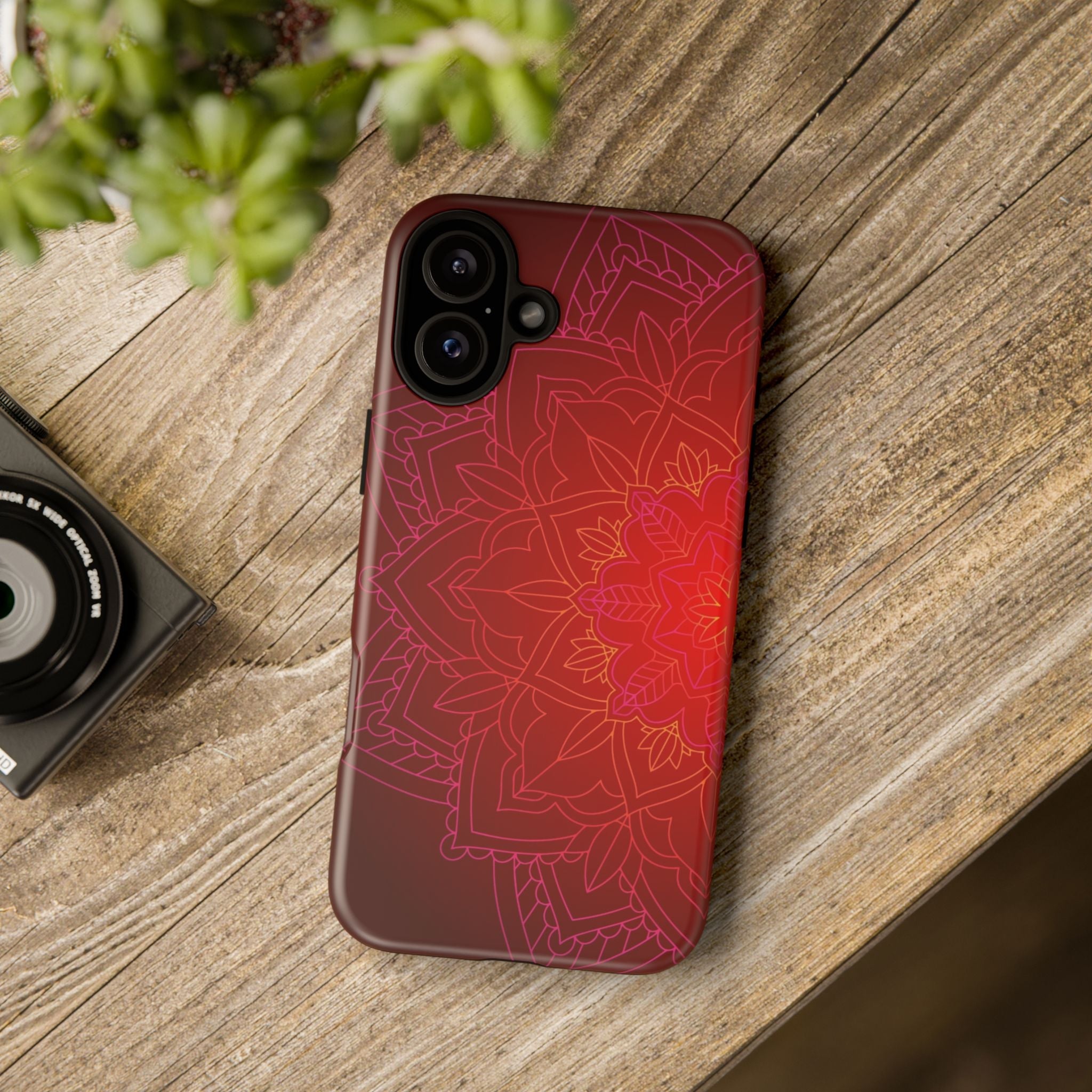 iPhone Case Tough Cases - Red Mandala | iPhone 16 Plus