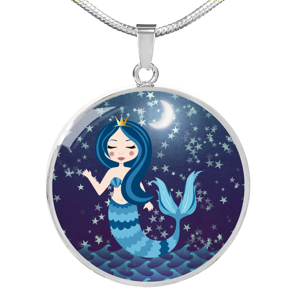 Mermaid Necklace - Circle Pendant #101 | Mermaid Gifts
