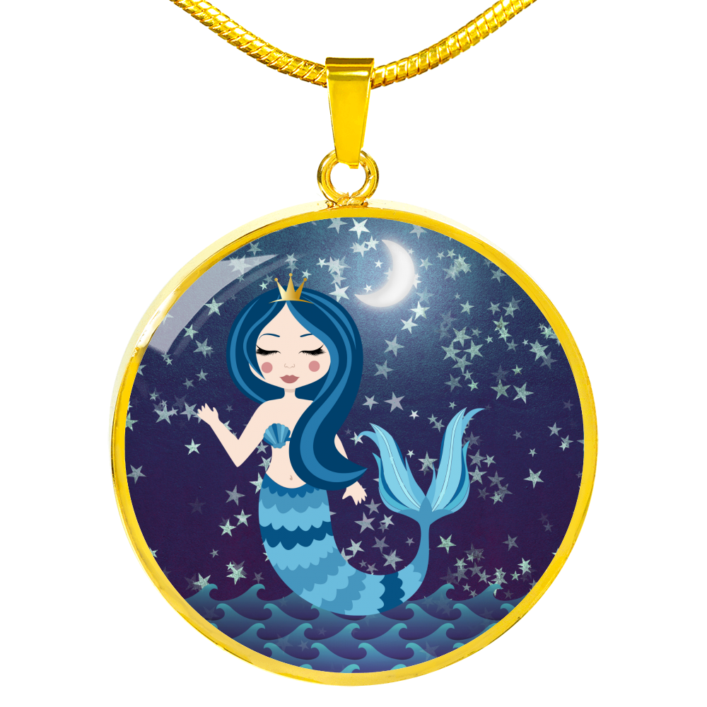 Mermaid Necklace - Circle Pendant #101 | Mermaid Gifts