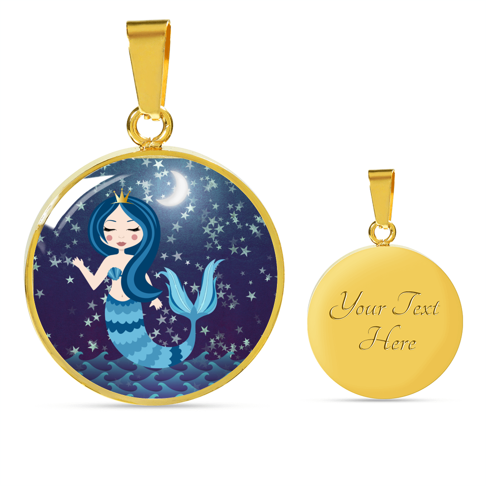Mermaid Necklace - Circle Pendant #101 | Mermaid Gifts