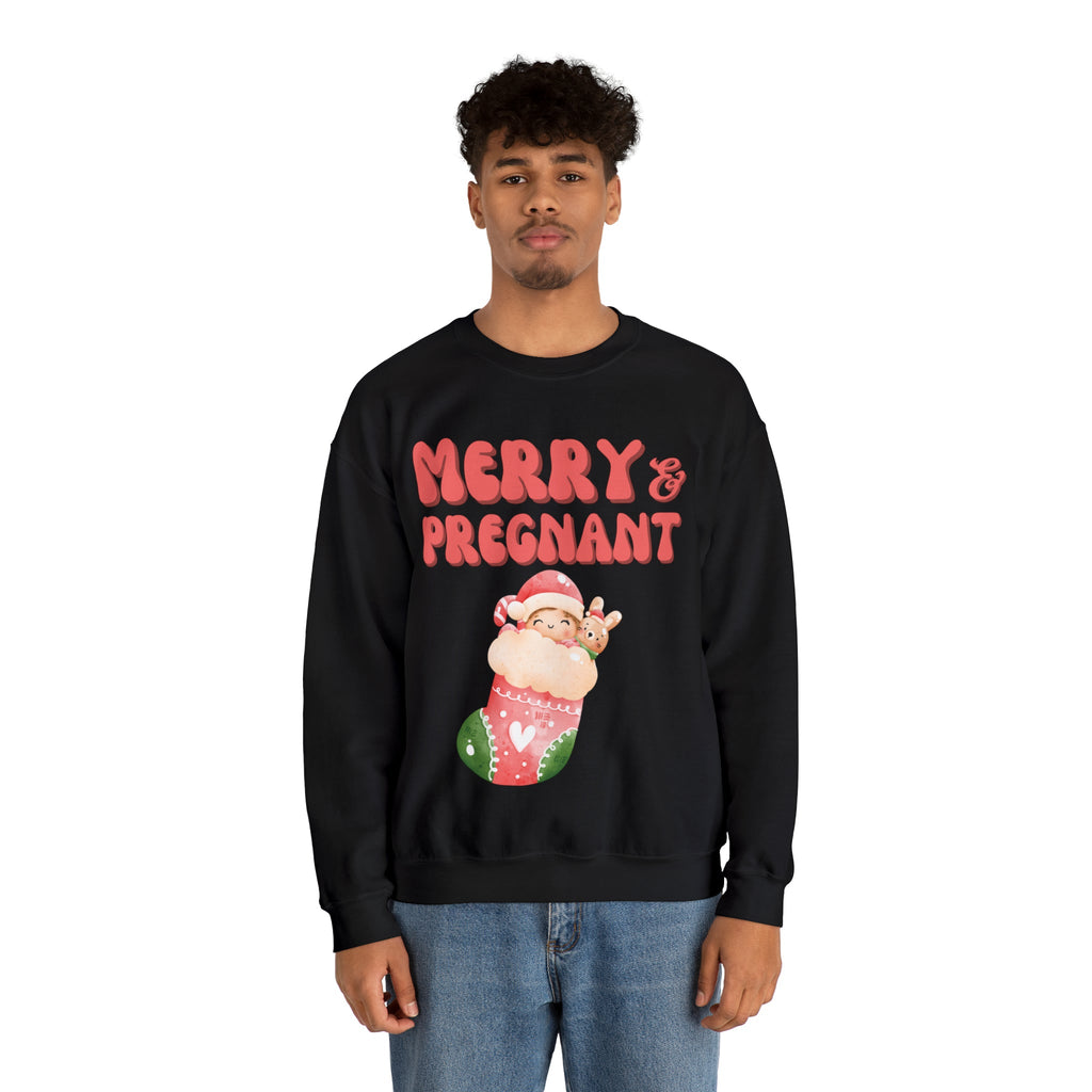 Merry and Pregnant Sweatshirt 1 Congratulations Pregnancy