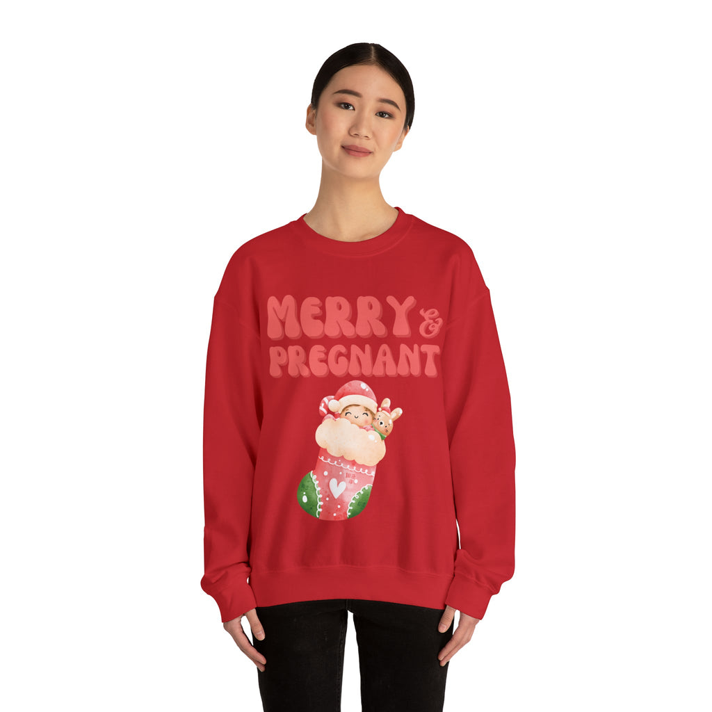Merry and Pregnant Sweatshirt 1 Congratulations Pregnancy
