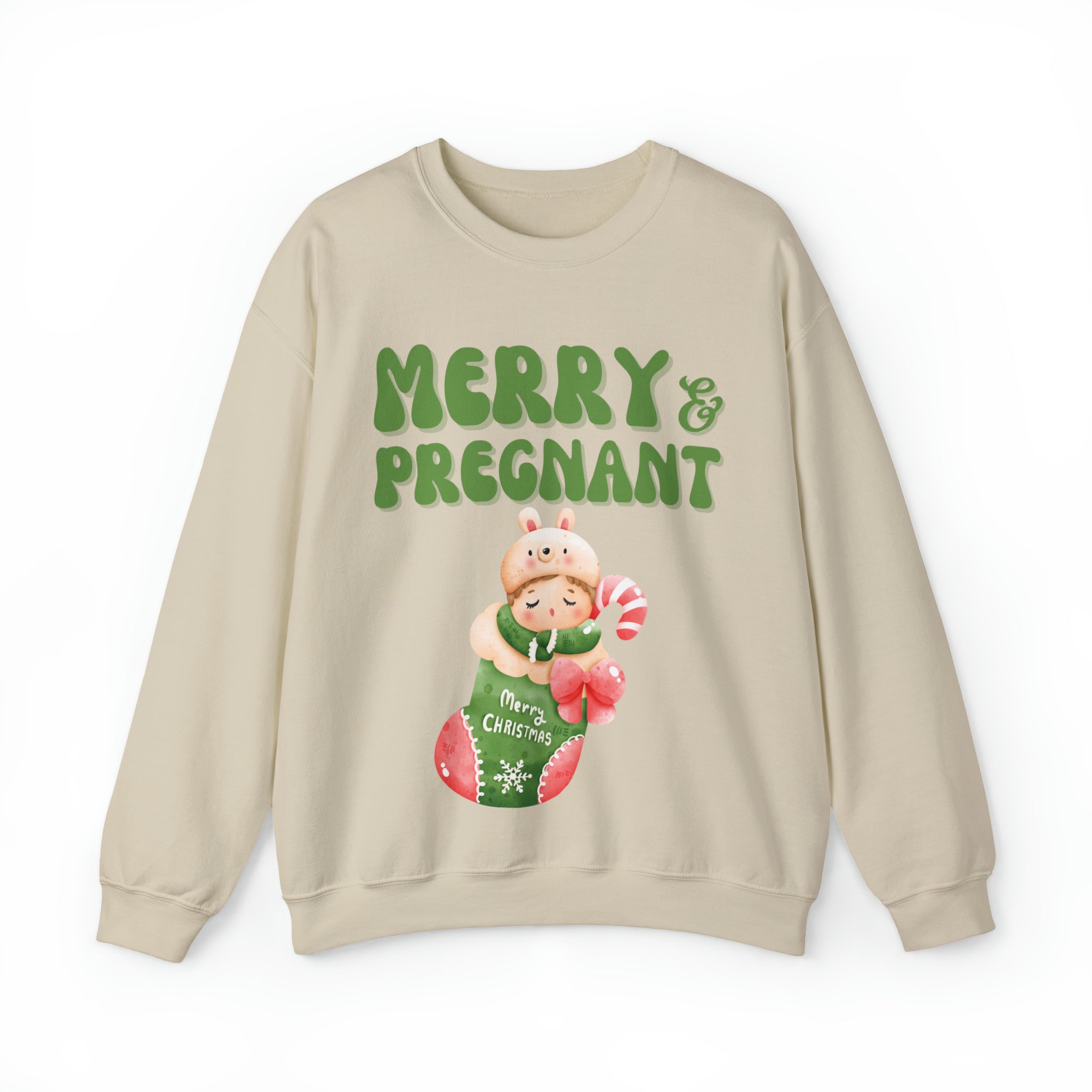 Merry and Pregnant Sweatshirt 2 Congratulations Pregnancy