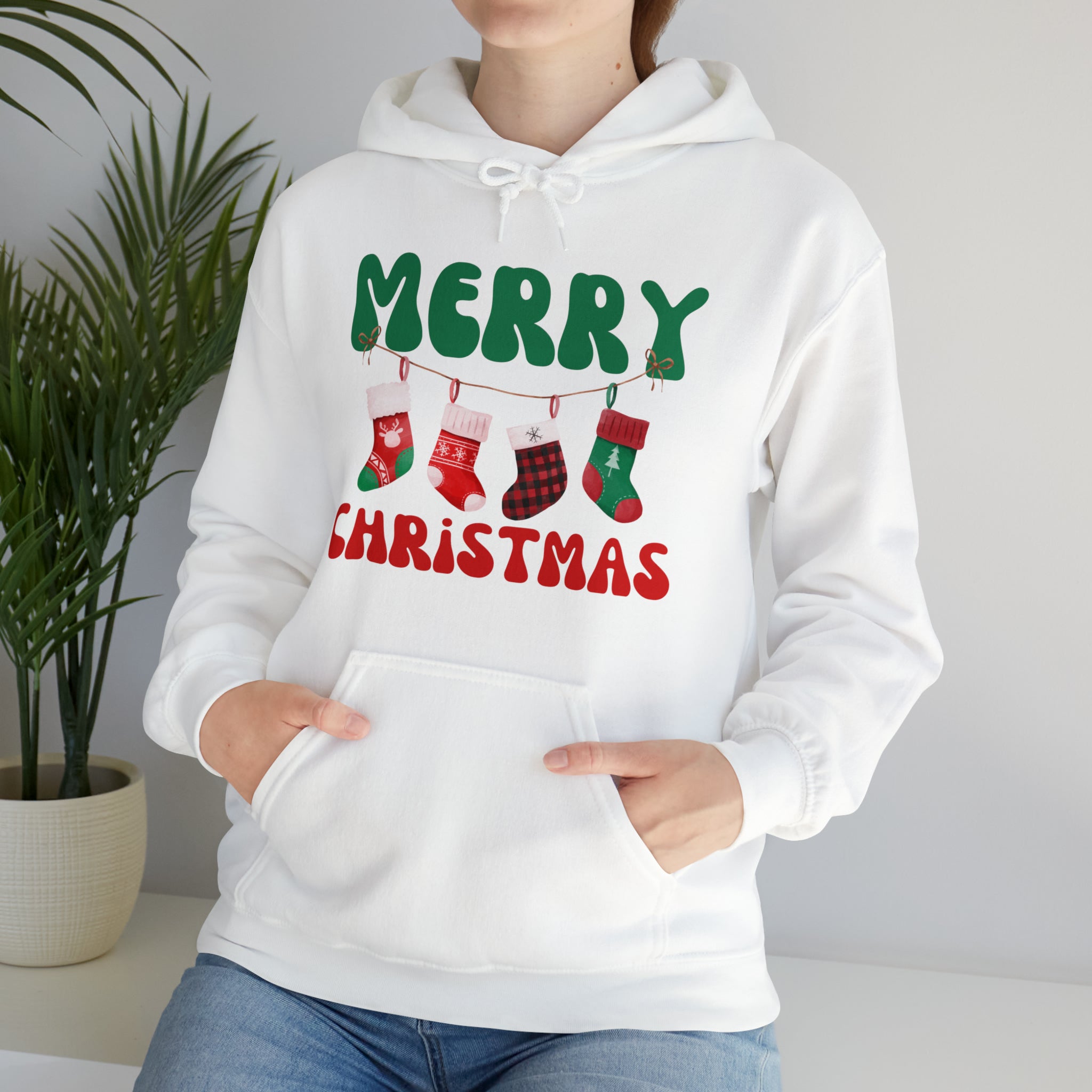Merry Christmas Hoodies 2 Hooded Sweatshirt Gift for Her