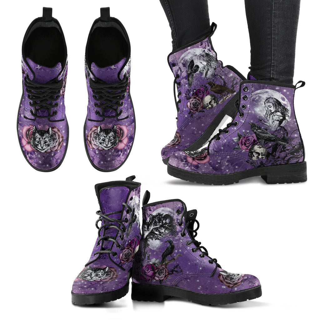 Purple Boots for Women Alice in Wonderland Gifts #104 Goth