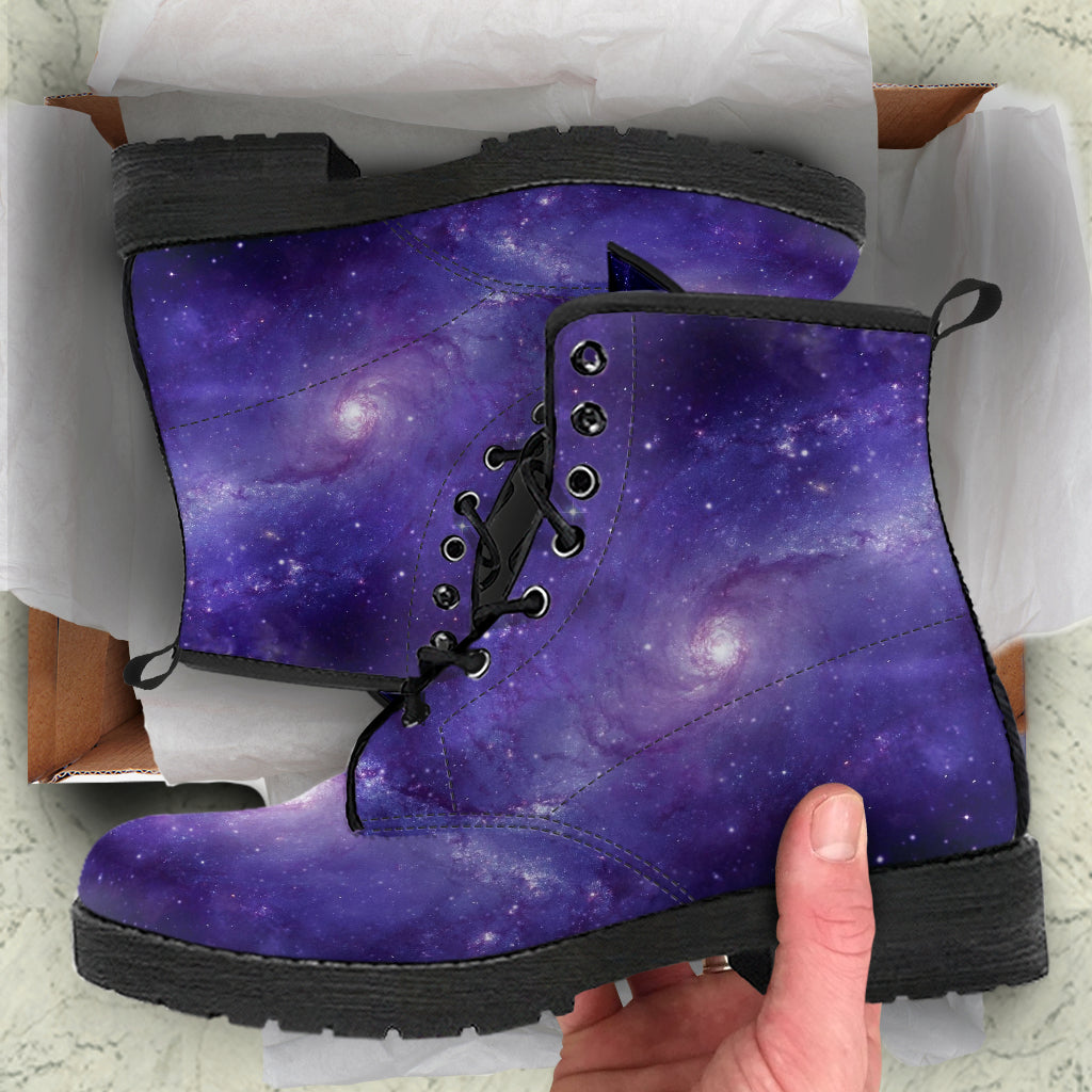 Purple Combat Boots - New Galaxy Shoes | Purple Boots