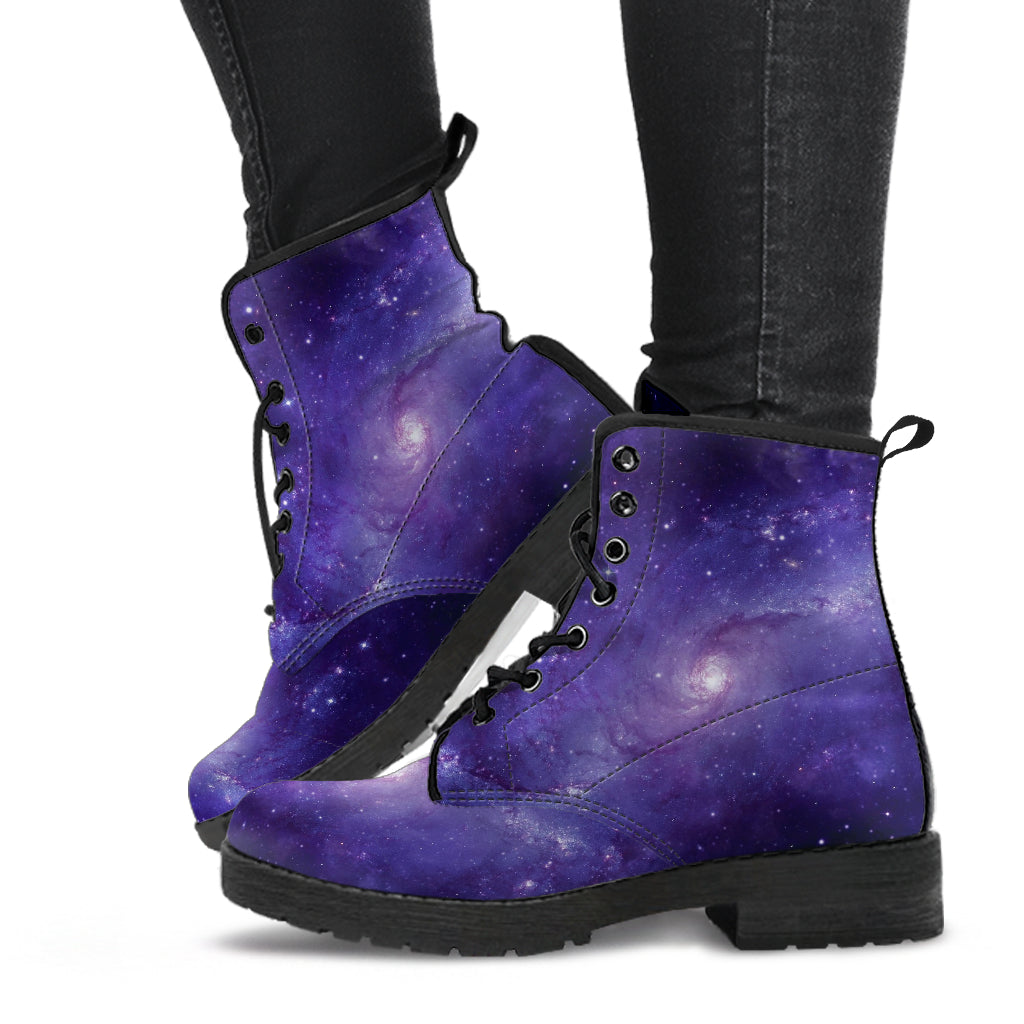 Purple Combat Boots - New Galaxy Shoes | Purple Boots