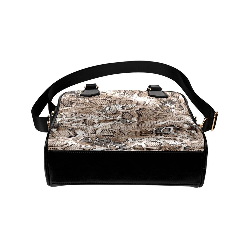 Shoulder Handbag-Snake Skin Print 102 Vegan Leather