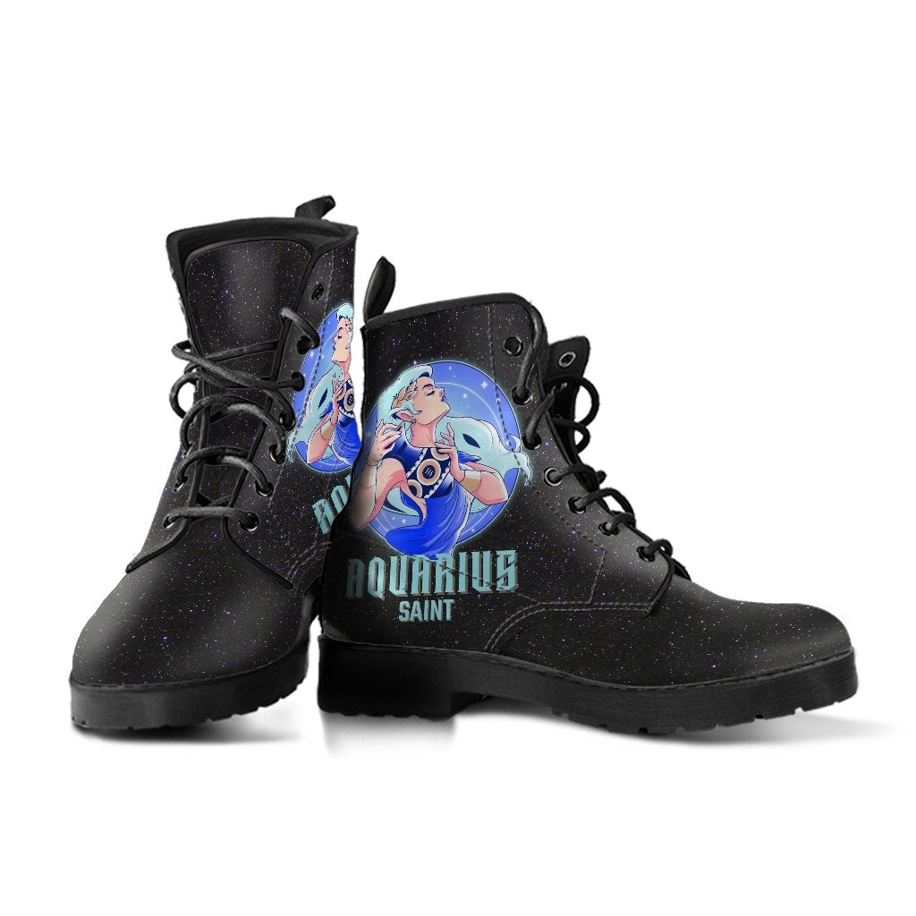 Zodiac Combat Boots - Aquarius #1 | Vegan Leather Lace Up