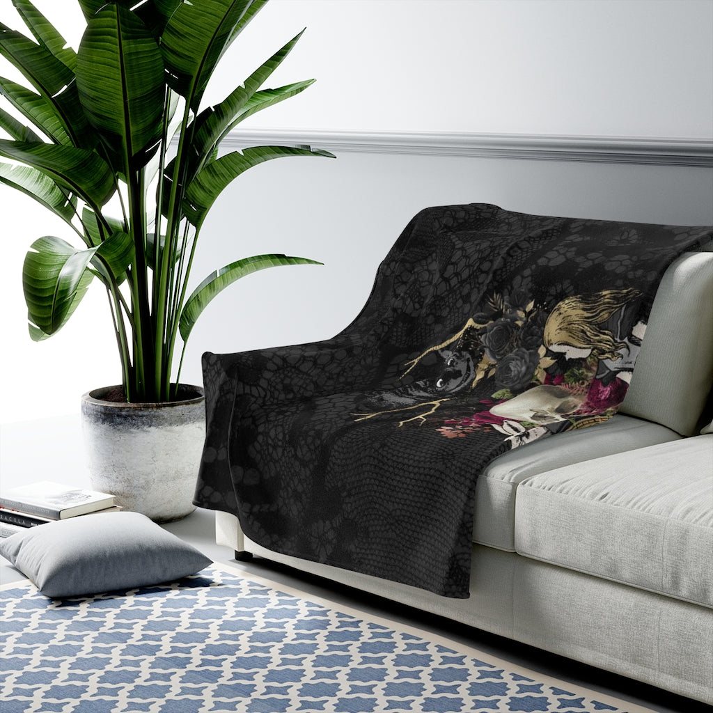 Alice in Wonderland Blanket #101 Goth Series Velveteen