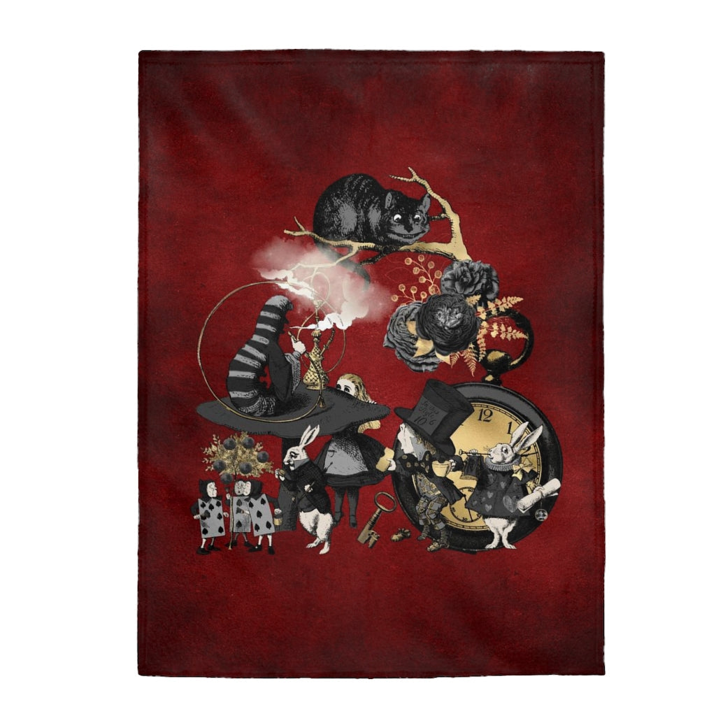 Alice in Wonderland Blanket #101 Gray Series Velveteen