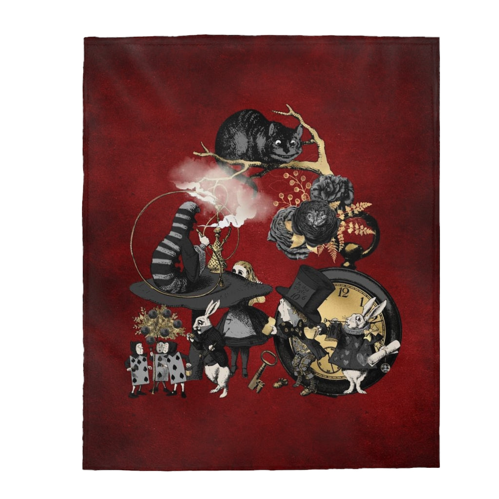 Alice in Wonderland Blanket #101 Gray Series Velveteen