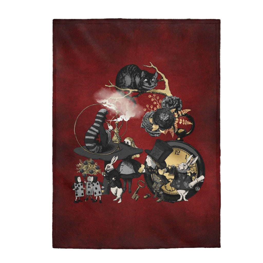 Alice in Wonderland Blanket #101 Gray Series Velveteen