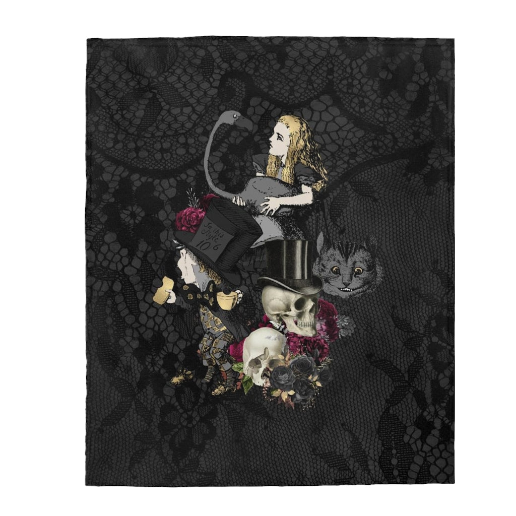 Alice in Wonderland Blanket #102 Goth Series Velveteen