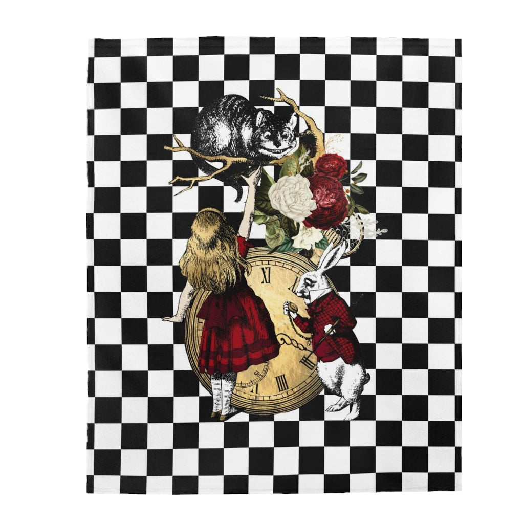 Alice in Wonderland Blanket #31 Red Series Velveteen Plush