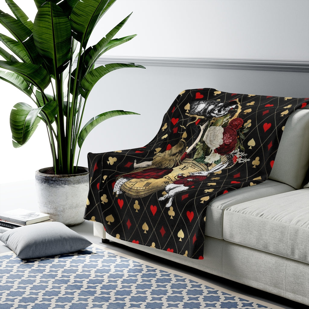 Alice in Wonderland Blanket #32 Red Series Velveteen Plush