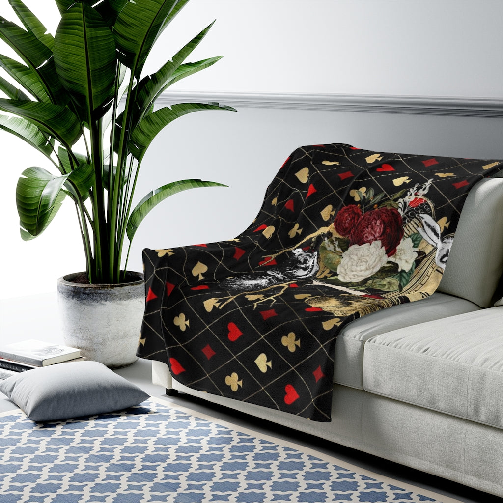 Alice in Wonderland Blanket #32 Red Series Velveteen Plush