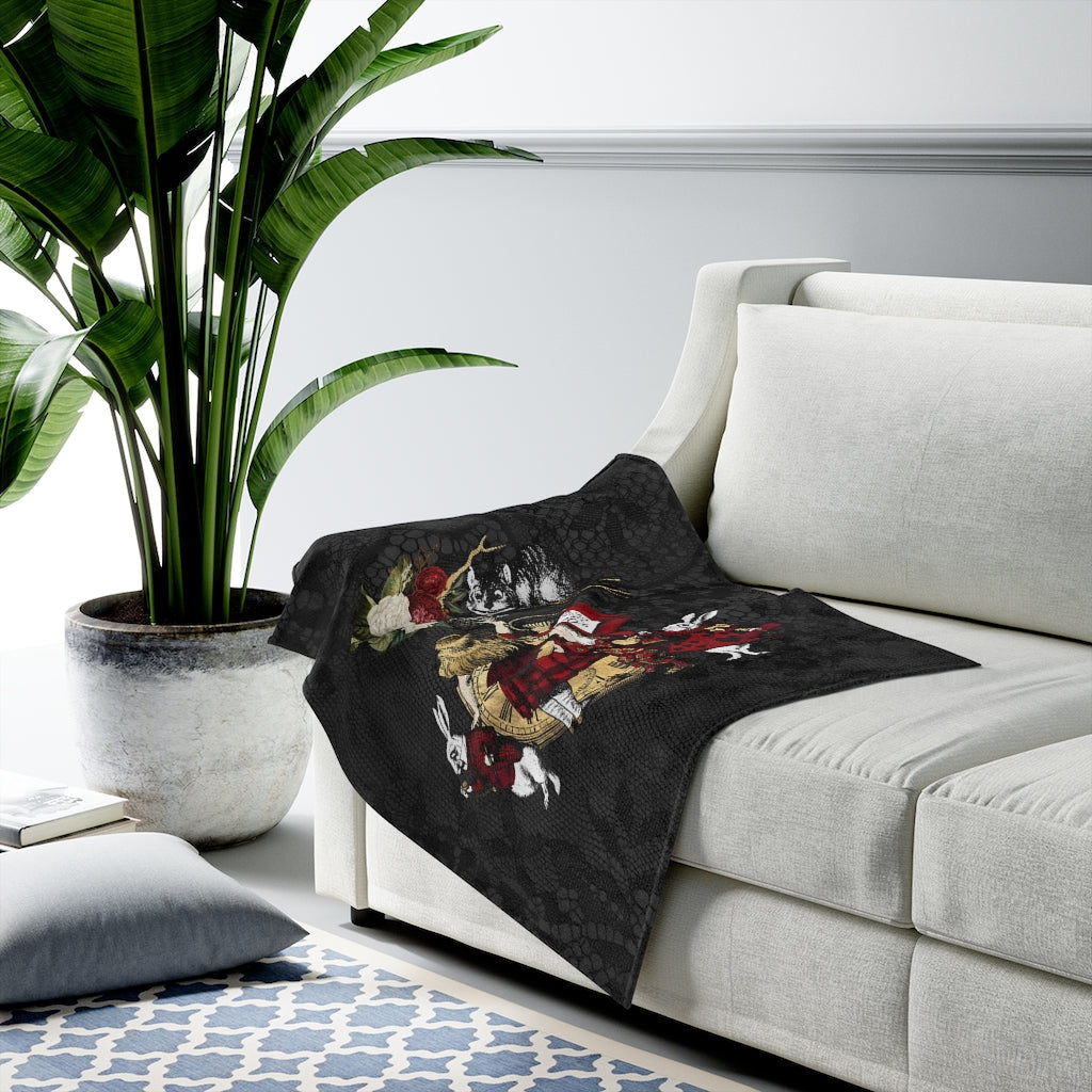 Alice in Wonderland Blanket #34 Red Series Velveteen Plush