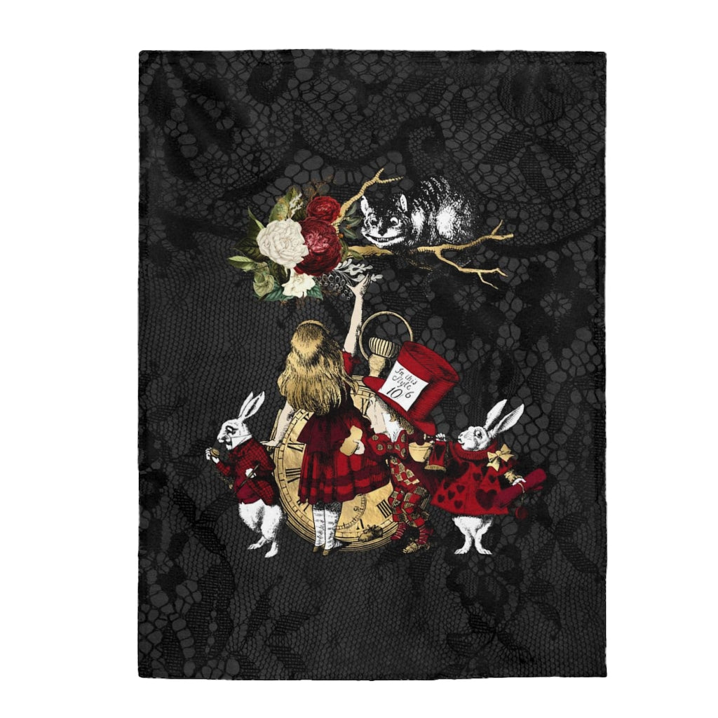 Alice in Wonderland Blanket #34 Red Series Velveteen Plush