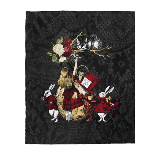 Alice in Wonderland Blanket #34 Red Series Velveteen Plush