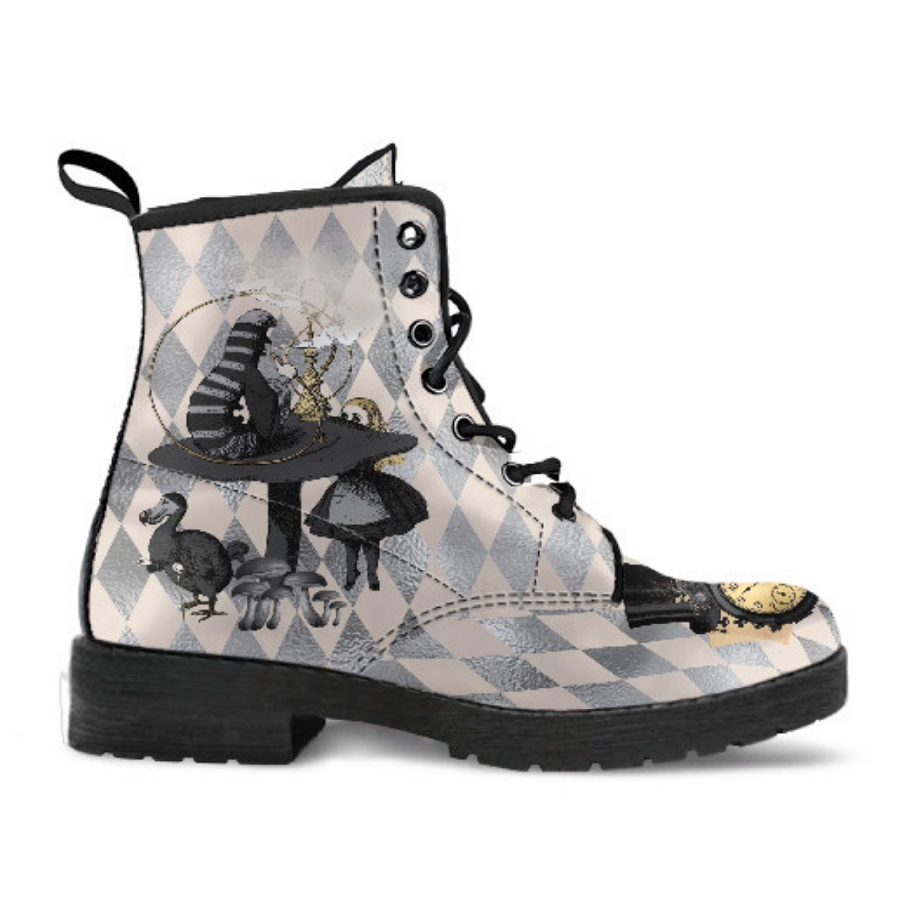 Combat Boots-Alice in Wonderland Gifts 101 Gray Series