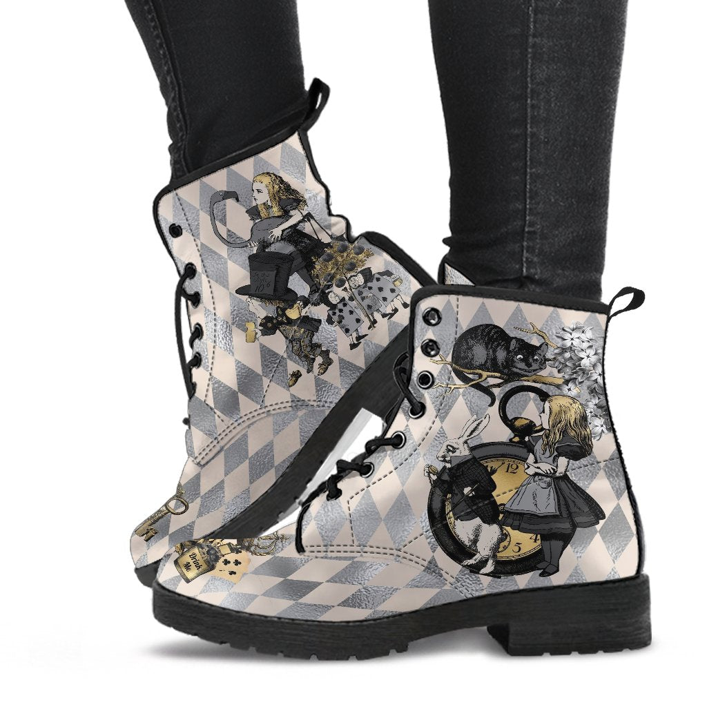 Combat Boots-Alice in Wonderland Gifts 101 Gray Series