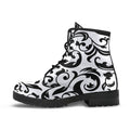 Combat Boots-Black and White Series 122 Vegan Leather